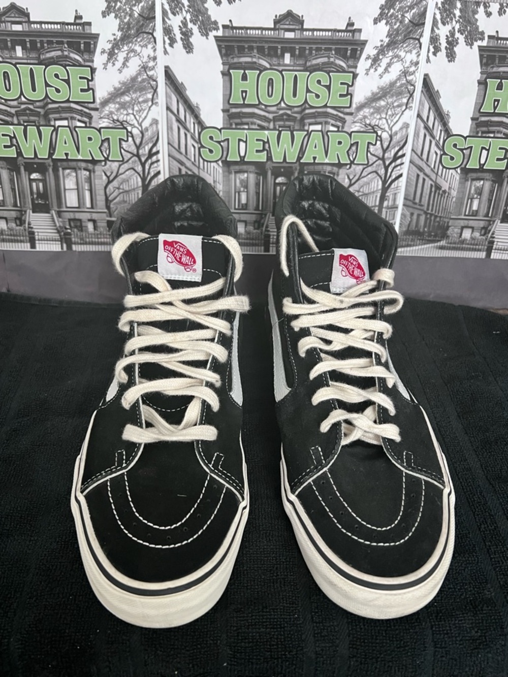 Vans Black & White High-Top Skate Sneakers